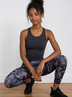 lululemon 🍋 Align Black and Lavender Printed High-Rise Leggings